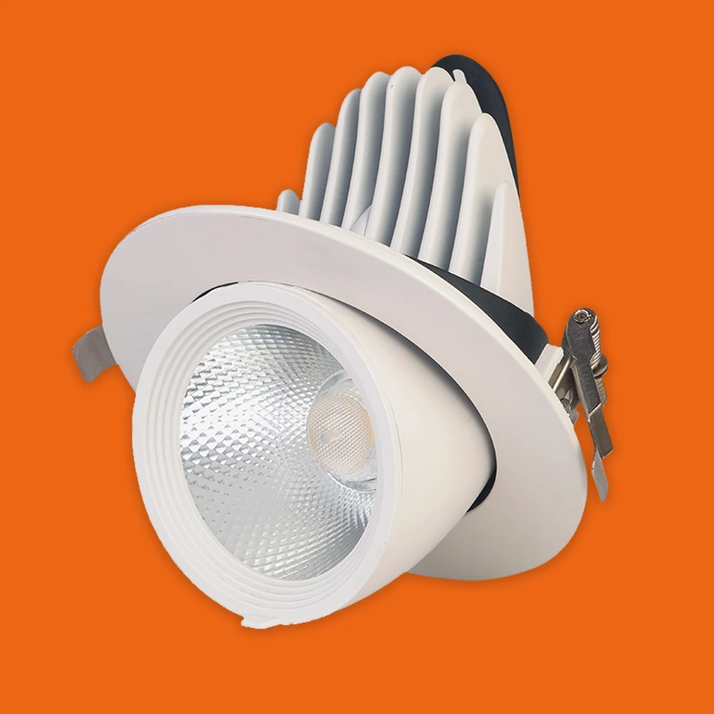 

LED 360 Degree Rotating Ceiling Spotlight White Shell 12W White Light for Hotel Clothes Store Energy Saving Corner Rotation