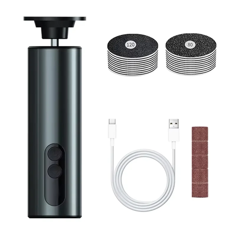 PB-Elektrischer Fußschleifer, Hornhautentferner, Hornhautentfernungswerkzeug für Füße, Peeling, Schleifmaschine, Feile, Pediküre-Maschine, Schwarz