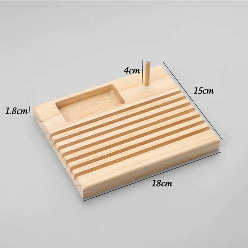 1Pc Wooden Ruler Holder With Space Reel Holder Spool Organizer Storage Rack For Storage Of Different Rulers