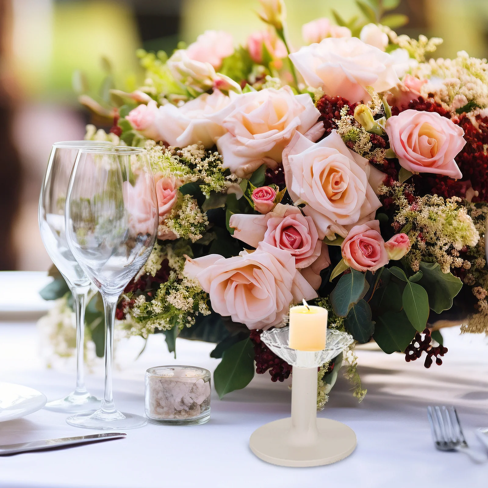 

12Pcs Drip Protectors Round Tray Reusable Wax Catcher for Taper Candles Candlestick Table Protector Stick Ornament