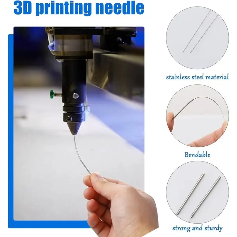 N93RNEW! For 3D Printer Nozzle Clean Kit 1Set 0.4Mm Stainless Steel Cleaning Needles Included For 3D Printer Maintenance Storage