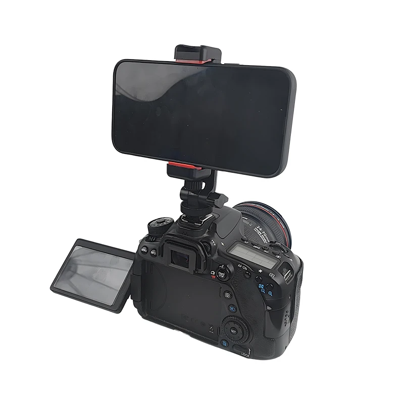 Obrotowy uchwyt na telefon o 360 stopni Pionowy poziomy uchwyt na telefon do fotografowania z zimną stopką do statywu do aparatu Iphone Monopod — zdjęcie produktu 4