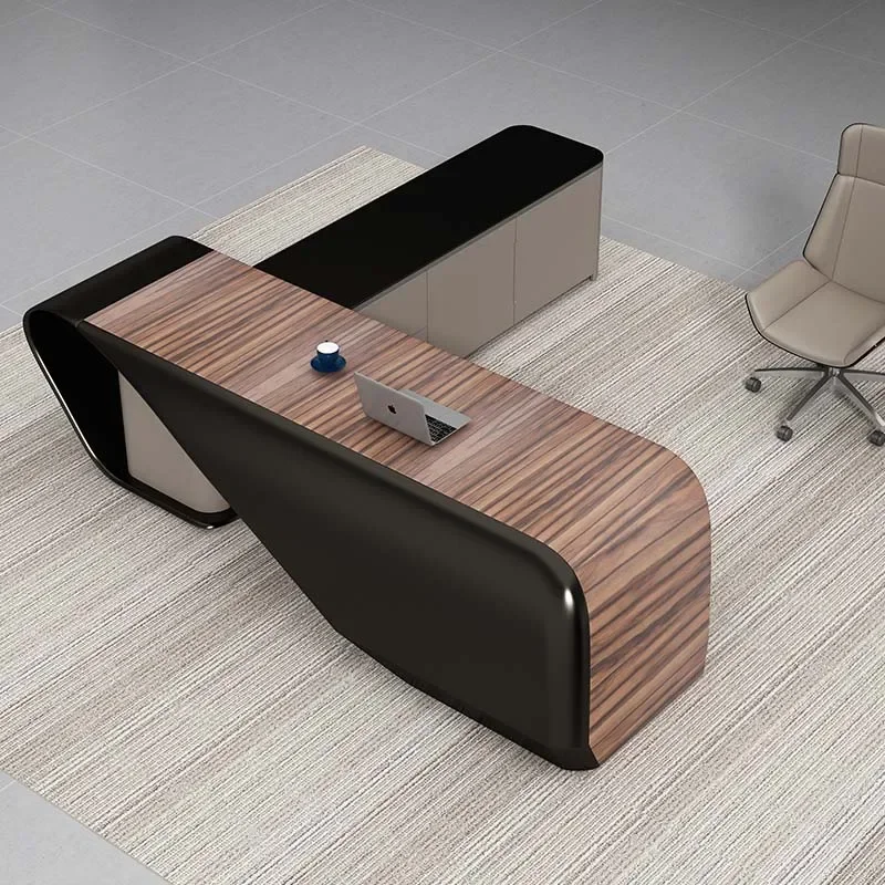 

Luxury Executive Desk Office Furniture L Shape Boss Manager Executive Office Desk With Wood Computer Table