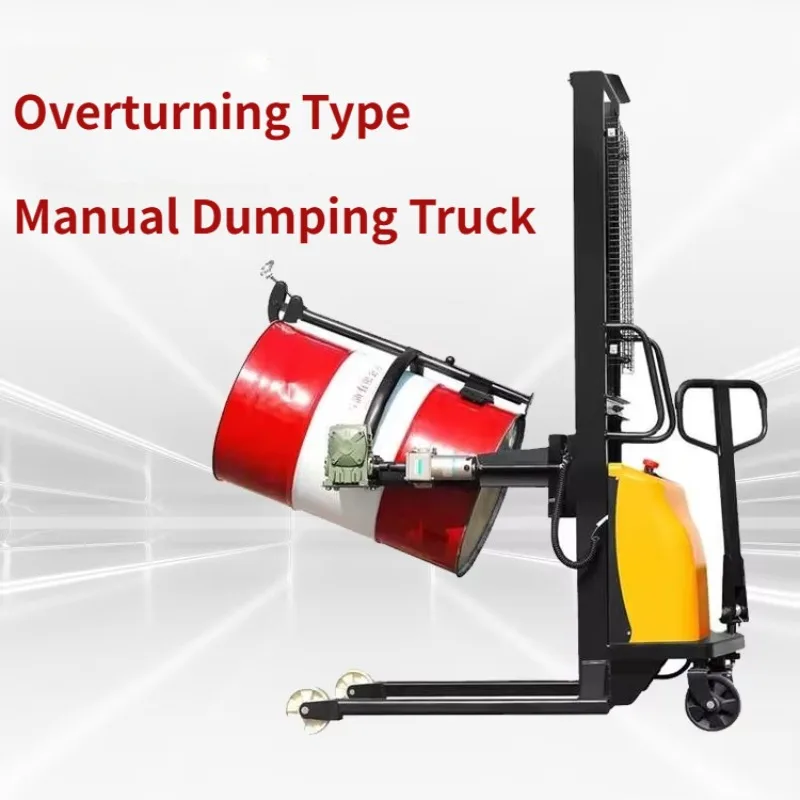 Manual Hydraulic Oil Drum Tilter  Handler 3-in-1 Lifting  Reversing  Dumping Forklift with Drum Clamp for Warehouse Factory