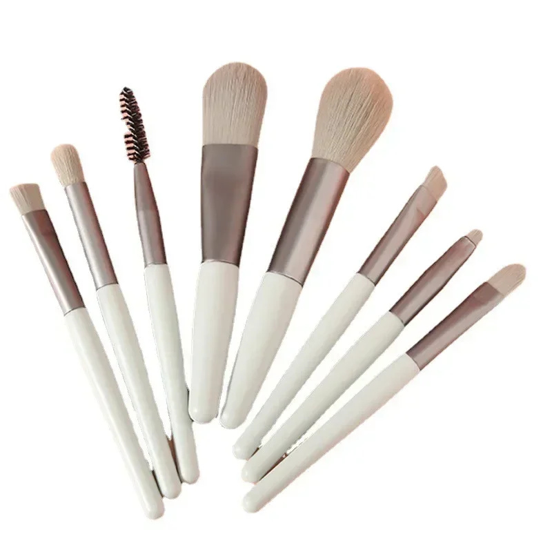 8 Pcs Mini Travel Poable Soft Makeup Brushes Set Eye Shadow Foundation Powder Eyelash Lip Concealer Blush Make Up Brush Set