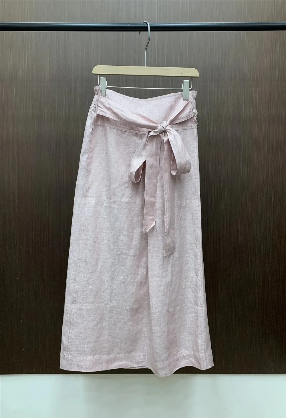 2024 L*P Women\'s Skirt Linen Tie High Waist Half Skirt Elegant Summer Female Clothing