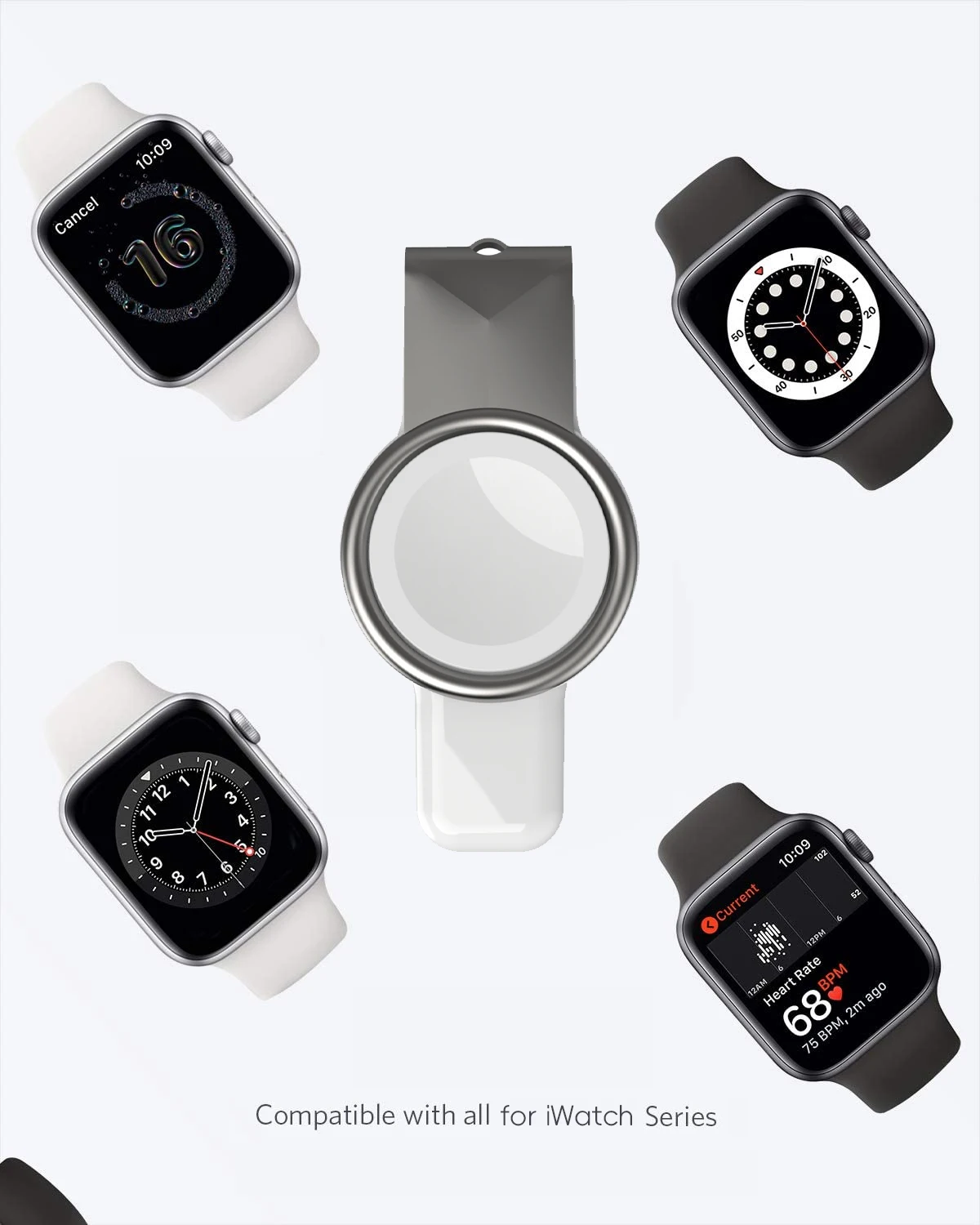 

iWatch Portable Wireless Charger with USB-A and USB-C Ports Travel Wireless Charger suitable for iWatch 1~10 Series SE Ultra