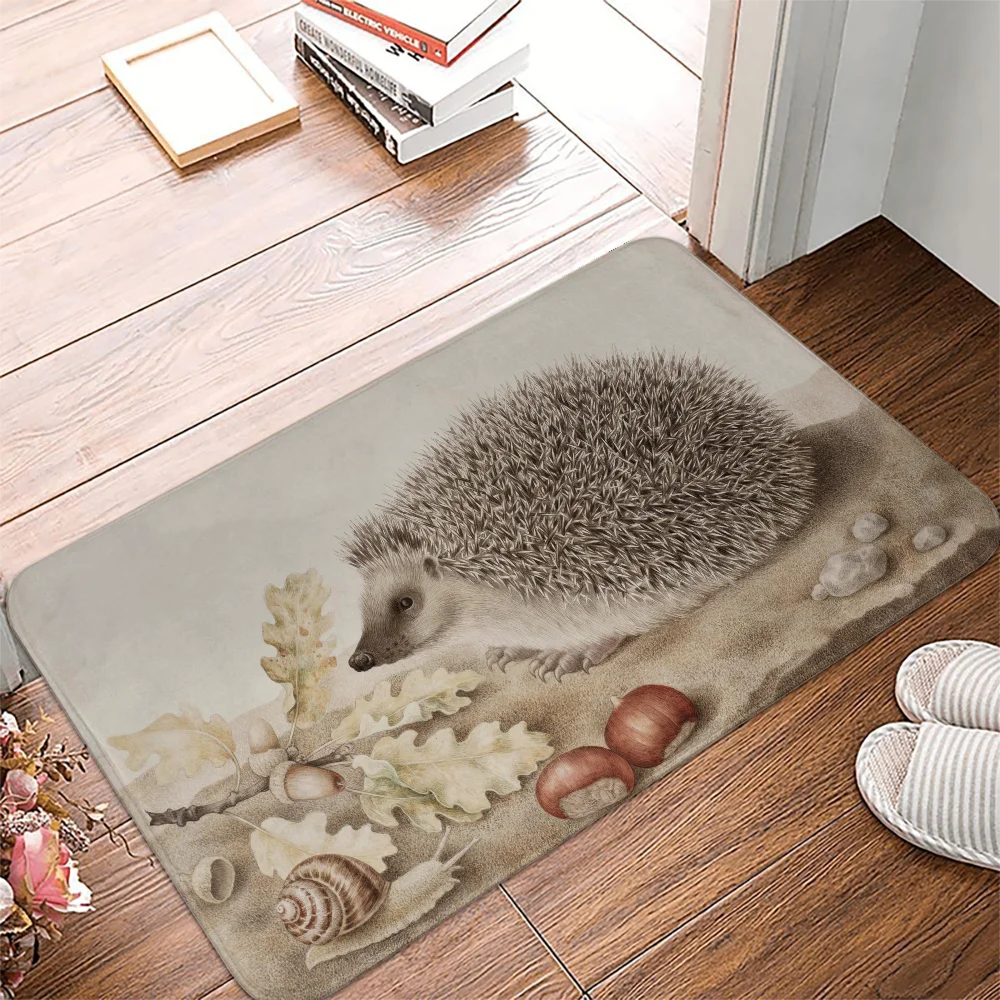 Cute Watercolor Hedgehogs Floor Mat for Kitchen Carpet Room Mats Rugs Entrance Doormat Home Decor Items Rug Foot Bath Door House