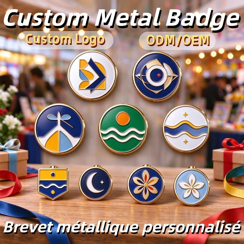 Custom Metal Badges Lapel Pins Maker With Logo Waterproof Eco-Friendly Sew-on Prongs Personalized Metal Lapel Hard Enamel Pins