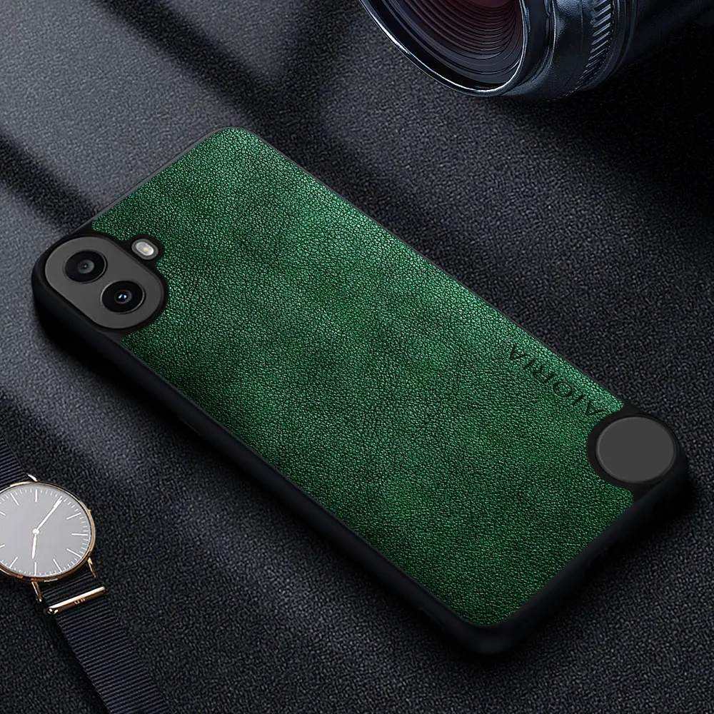 Роскошный кожаный чехол премиум-класса для телефона Nothing CMF Phone 1, однотонный чехол в деловом стиле в стиле ретро