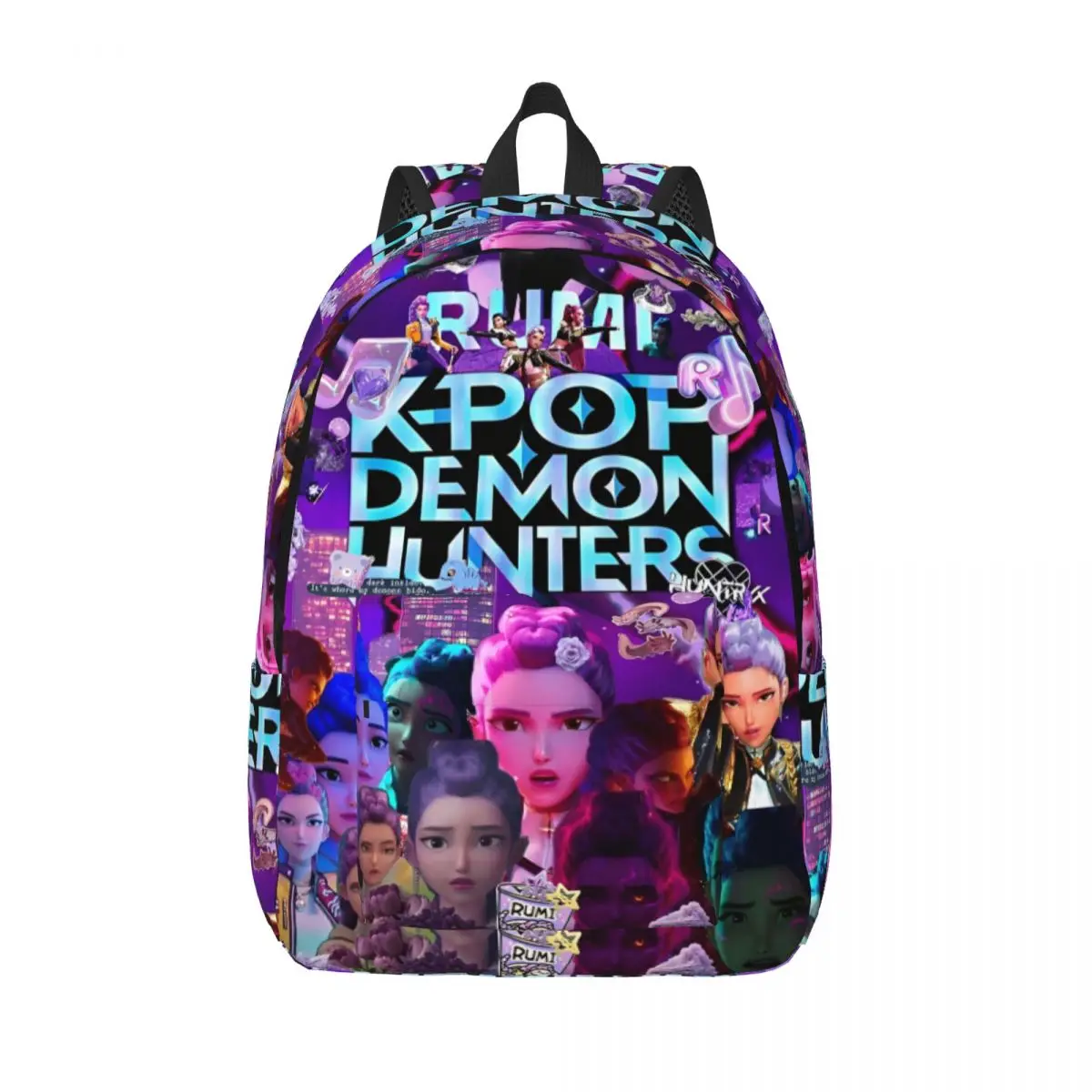Ransel KPop Demon Hunters 2025 Ransel Berkemah Poliester Wanita Gambar Cetak Film Populer Ransel Tas Sekolah Pakaian Jalanan Pola