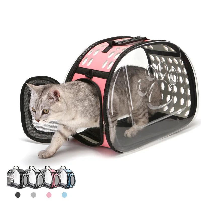 

Pet Carrier Bag For cats Folding Cage Collapsible Crate Handbag Plastic Carrying Bags Pets Supplies Portable cat Carrier Bag