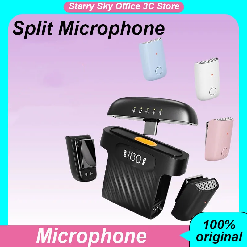 

Split Wireless Collar Microphone Noise Reduction Remote Reception Portable Lightweight Mic Live Broadcast Magnetic Microphone