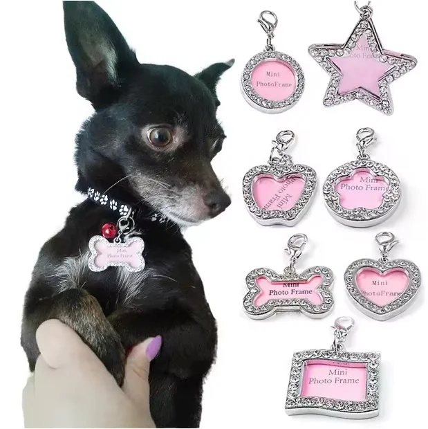 G28 Silver Bone Dog Collar Pendant Necklace Decorated Pet Dog Information Board Hand Writing Tag Pet Accessories view 5