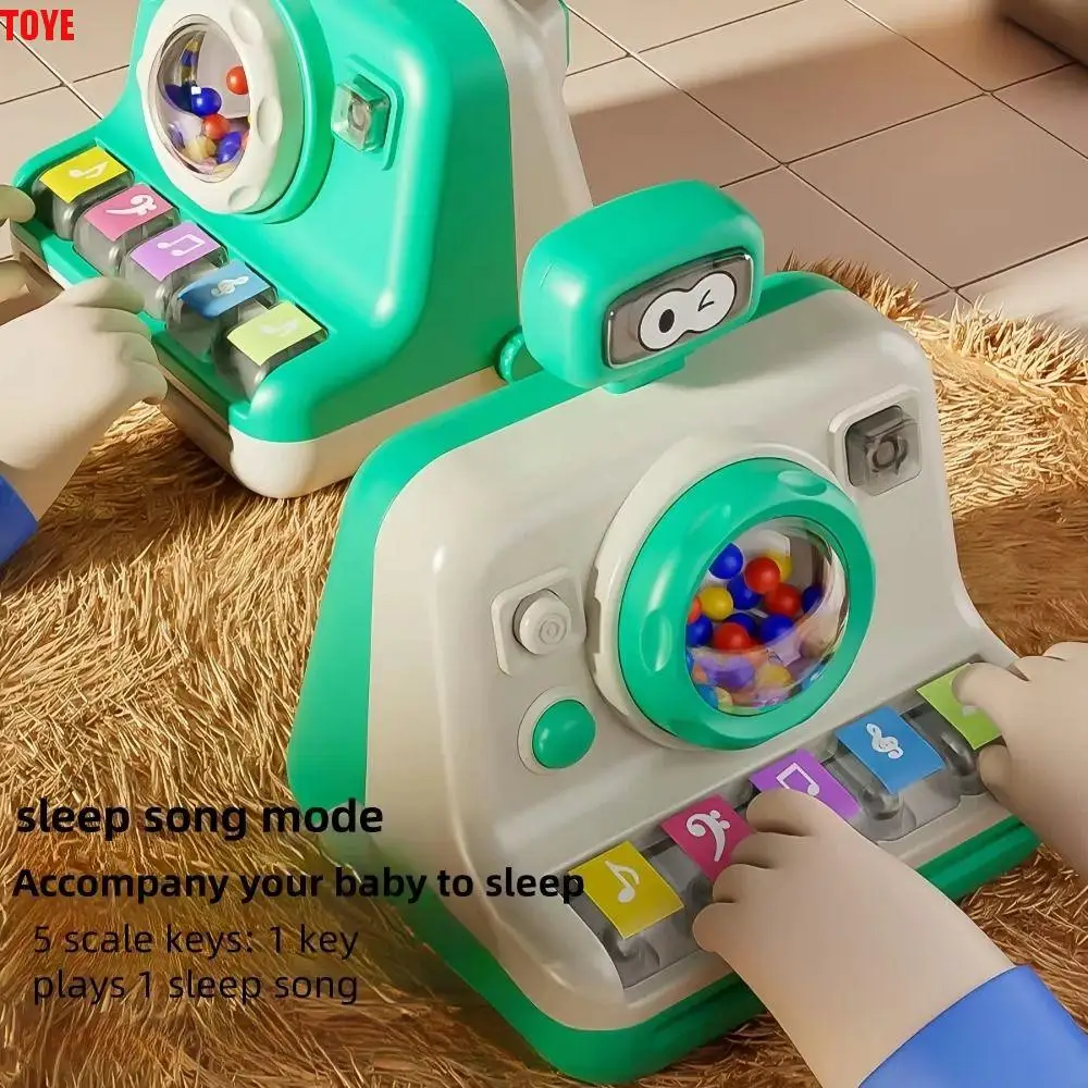

Early Education Children's Camera Piano Toy Multifunctional Rolling Ball Camera Finger Piano Toy Learning Music with Music Score