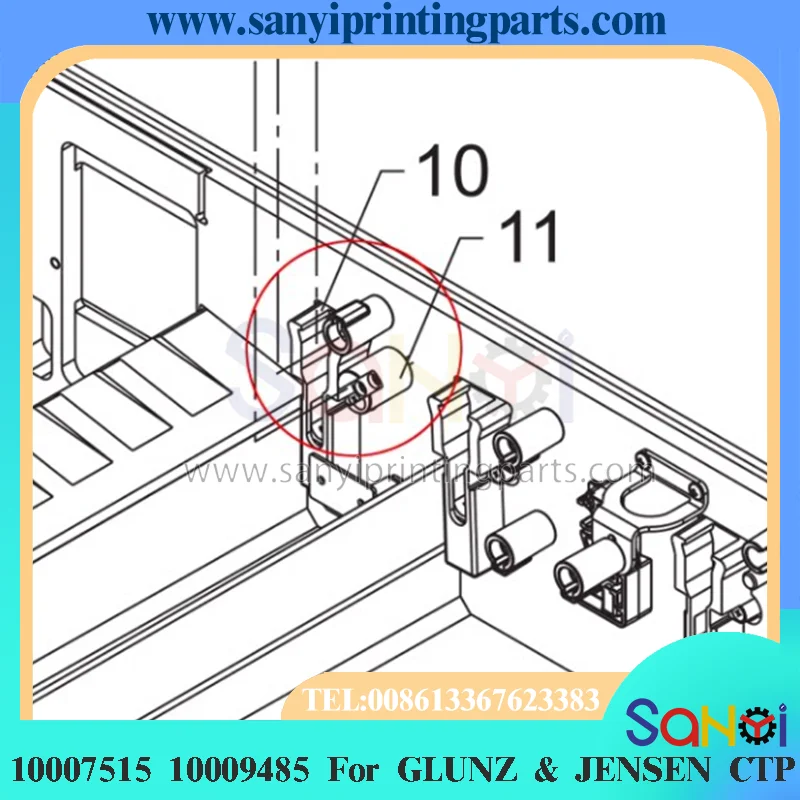 10007515 Bearing Roller Distr Gum White 10009485 Spring Bushing For GLUNZ & JENSEN CTP Plate Processor Spare Parts