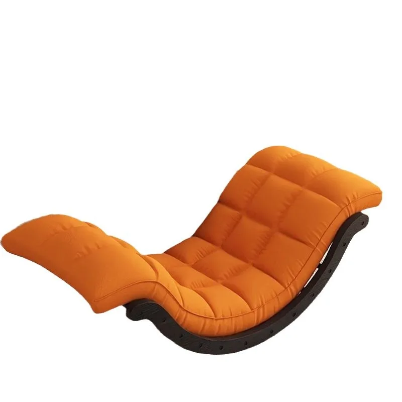 

Moon rocking chair ins wind lazy sofa new solid wood multi-functional balcony recliner retro single leisure chair