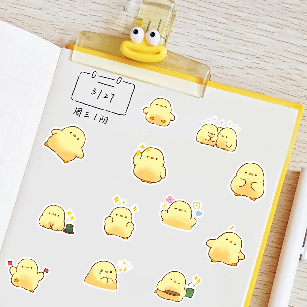 48pcs Self-Pasting, Little Yellow Duck Stickers Can Be Used For Party Wall Tabletop And Other Decorations, Party Small Stickers