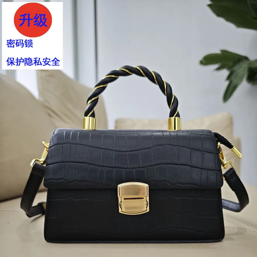 Combination Small Square Crocodile Pattern Ladies' Handbag For Women PU Commuter Crossbody Foreign Trade Lock Anti-theft Bag