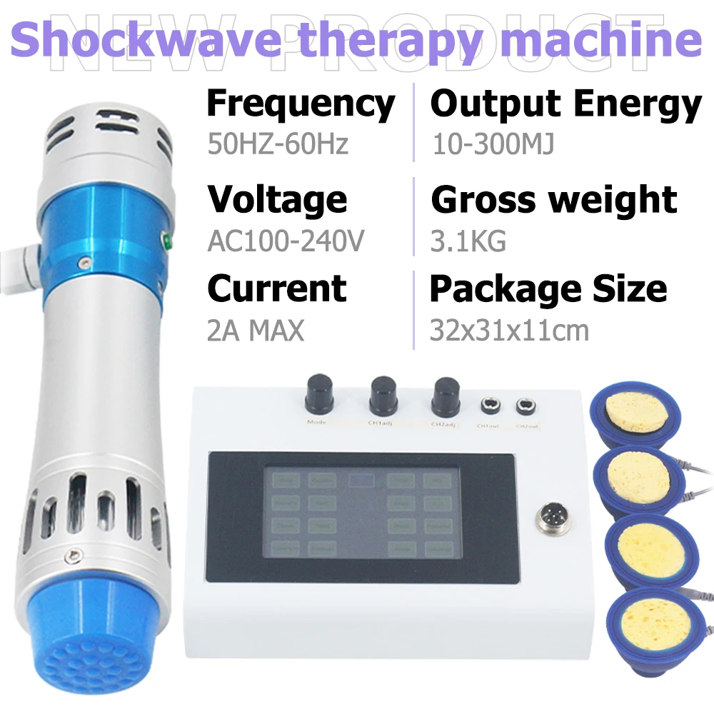 Терапевтический массажер Shockwave EMS 300MJ, эффективное лечение ED, снимает боль в мышцах талии, расслабляет и раздражает кожу