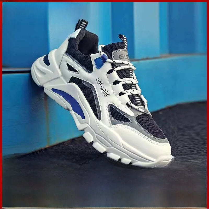 Nuevas zapatillas deportivas de primavera para hombre, transpirables, informales, para correr, estilo coreano, versátiles, cómodas, de malla mejorada.