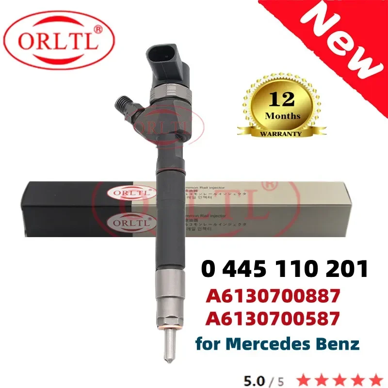 New 0445110201 6130700887 Common Rail Injector 0 445 110 201 613 070 08 87 for Mercedes Benz