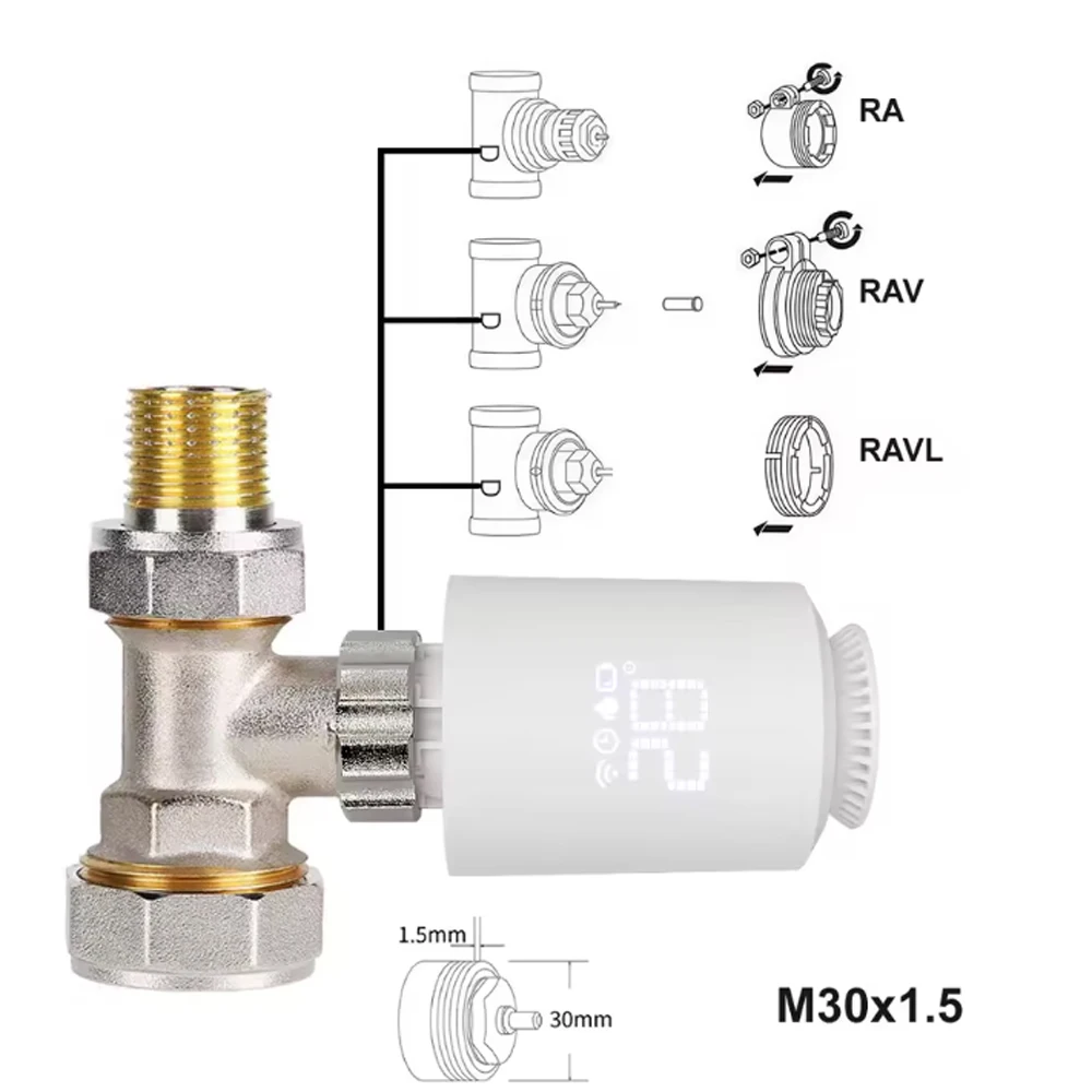 

Привод радиатора термостата Tuya ZigBee, 1-6 шт., умный термостат TRV, регулятор температуры клапана, поддержка Alexa Google Home