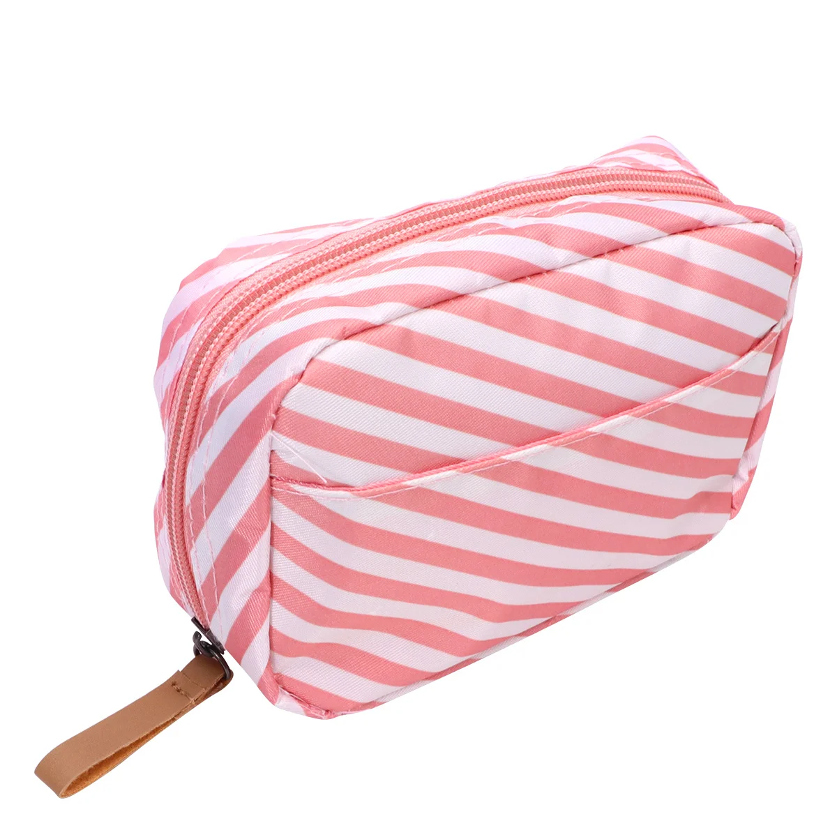 

1Pcs Waterproof Makeup Bag Portable Travel Pouch Durable Zipper Toiletry Organizer Pink Stripe Size L