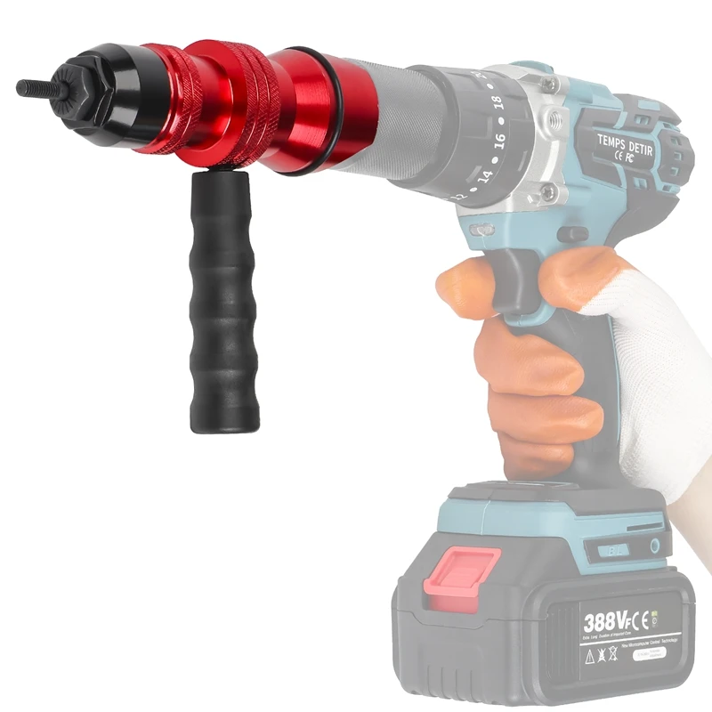 Strumento per rivetti elettrici strumento per dadi per rivetti adattatore per dadi per rivetti elettrici M3 M4 M5 M6 M8 M10 strumento per rivettatura manuale