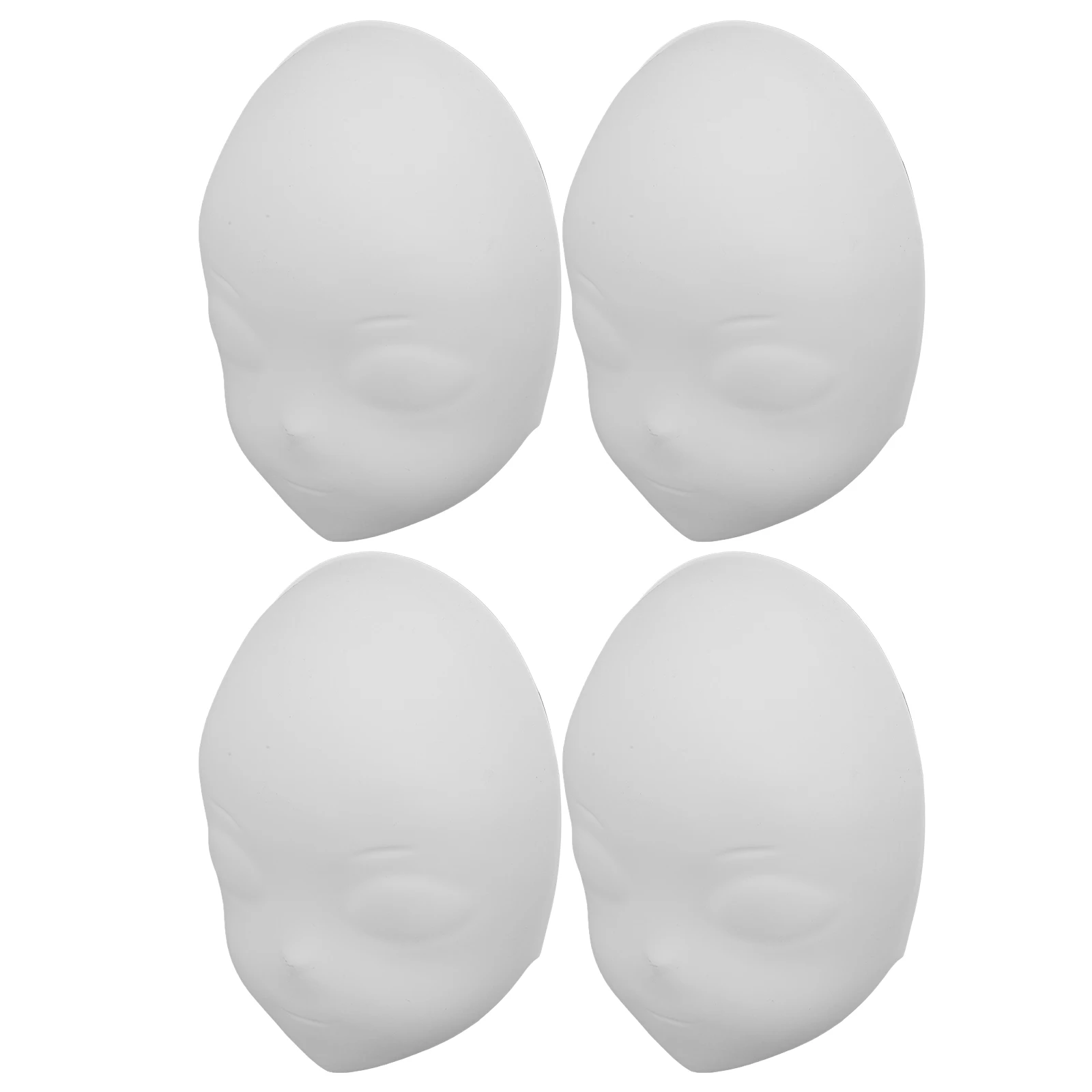 4 ชิ้นหน้ากากเปล่าหน้ากากวาดด้วยมือชุดตกแต่งใบหน้าเต็มรูปแบบวาดเพื่อตกแต่งแต่งหน้าอุปกรณ์ประกอบฉากเครื่องแต่งกายสีขาว