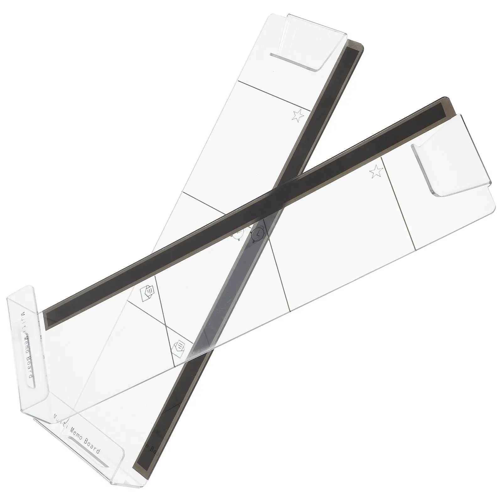 2Pcs Elegant Clear Acrylic Monitor Memo Board Adhesive Message Board for Computer Screen Side Important Note Reminder