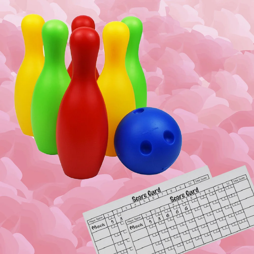 

Children Plastic Bowling Toy Entertainment Bowling Funny Bowling Toy Set (Height 19cm, 1pcs Ball, 6pcs Bottles, 2