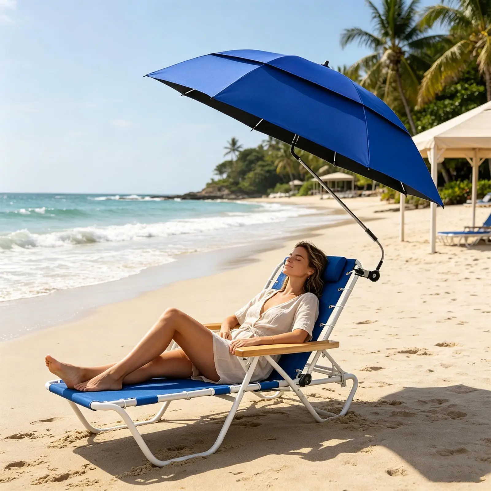 Adjustable Outdoor Sunshade Umbrella UV Protection Fishing Camping Beach Chair Umbrella Multi-functional Long Handle Umbrella