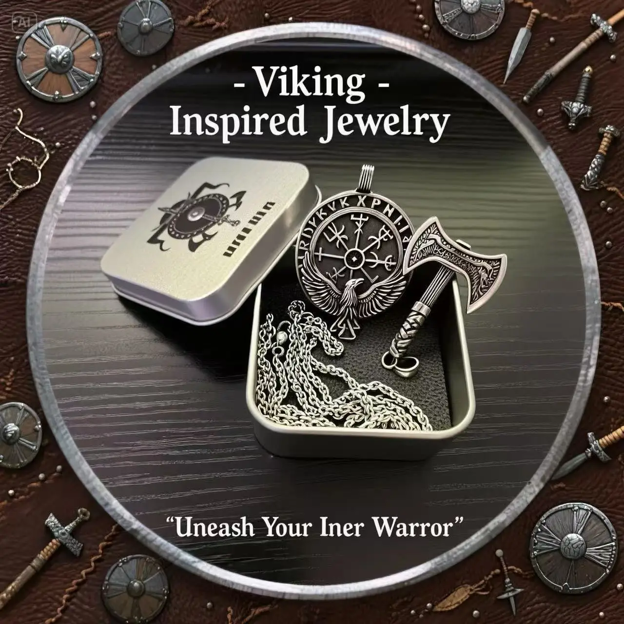 HNSP 316L Edelstahl Wikinger-Rune Axt-Anhänger Kettenhalskette für Herren Schmuckzubehör Hochwertige Geschenkverpackung – Detail 5