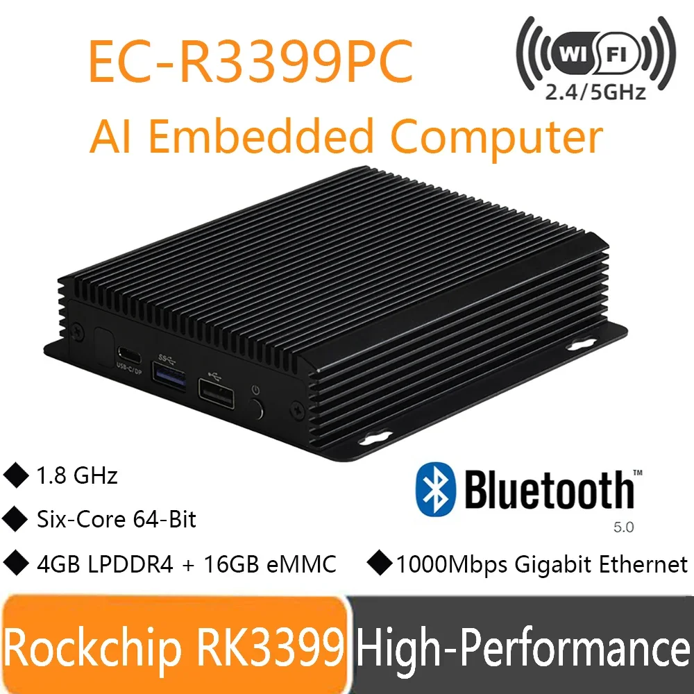 

EC-R3399PC Computer RK3399 Six-Core 64-Bit High-Performance Main Board RK3399 Processor 4GB DDR 16GB EMMC Gigabit Ethernet Wifi