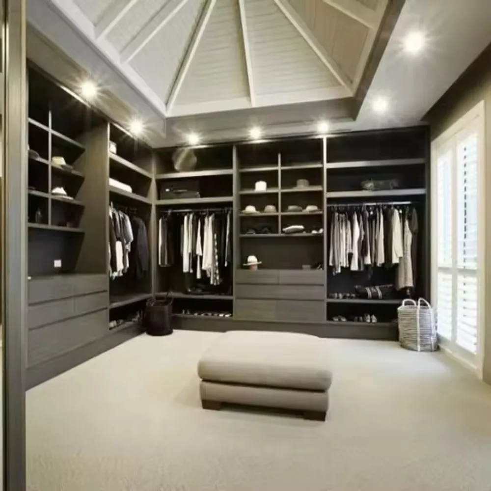 Luxury Wardrobe Closet Bedroom Cabinet  Bedroom Furniture Home Furniture Solid Wood Board Customized