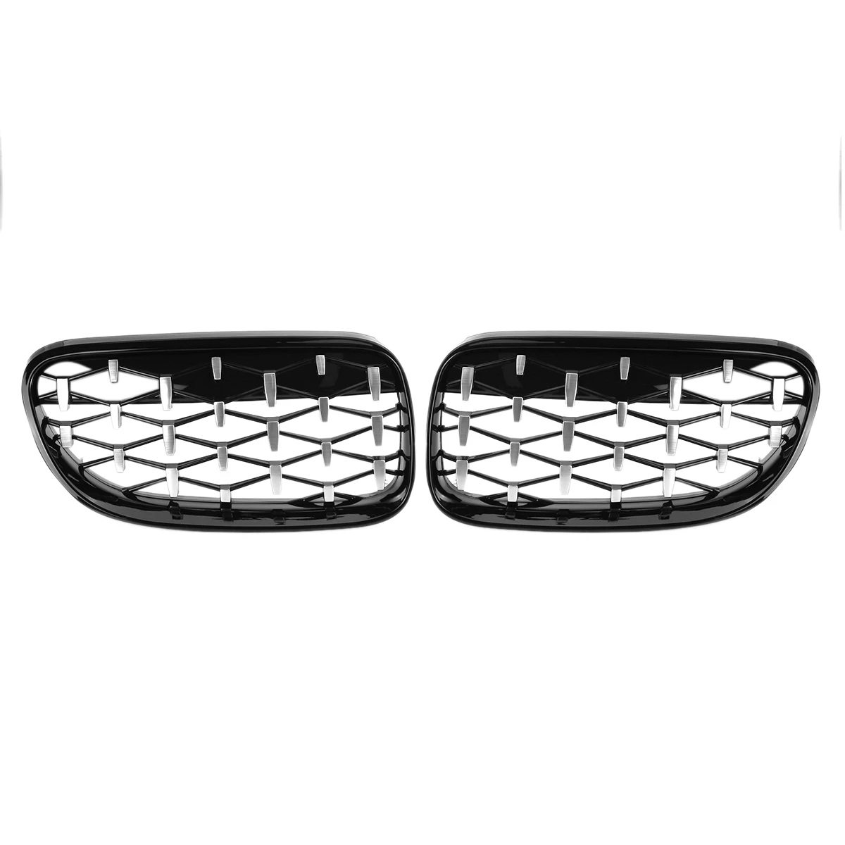 Gloss Black&Chrome Diamond Meteor Style Grille for BMW 3 Series E92 E93 2010-2015 51137254969 51137254970