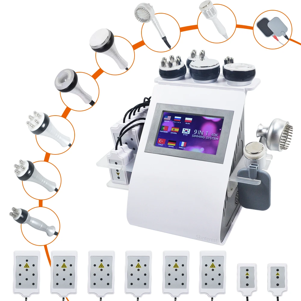 Appareil de Cavitation Ultrasonique 9-en-1 40K KIM 8 pour Amincissement, Remodelage Corporel, Perte de Poids, Rajeunissement par Vacuum et Raffermissement de la Peau – Offrez une bouteille de gel en cadeau