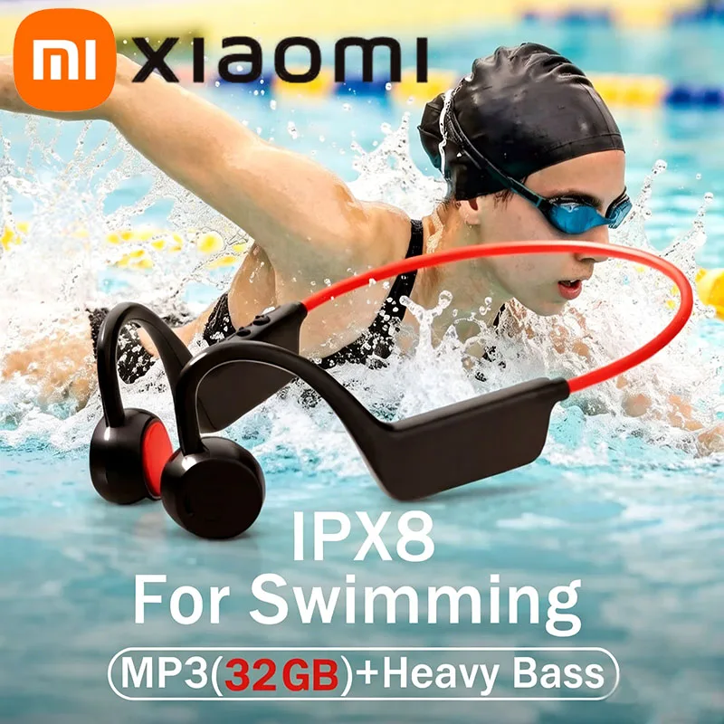

Xiaomi New Wireless Bone Conduction Headset IPX8 Bluetooth 5.4 Swimming Sports Headphone With Mic Waterproof Exercise Fitness