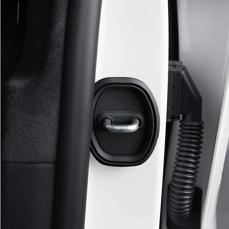 

Silica Gel Black Car Door Lock Cover Trim Sticker Car Accessories For Toyota Land Cruiser Prado RAV4 Corolla Camry Highlander