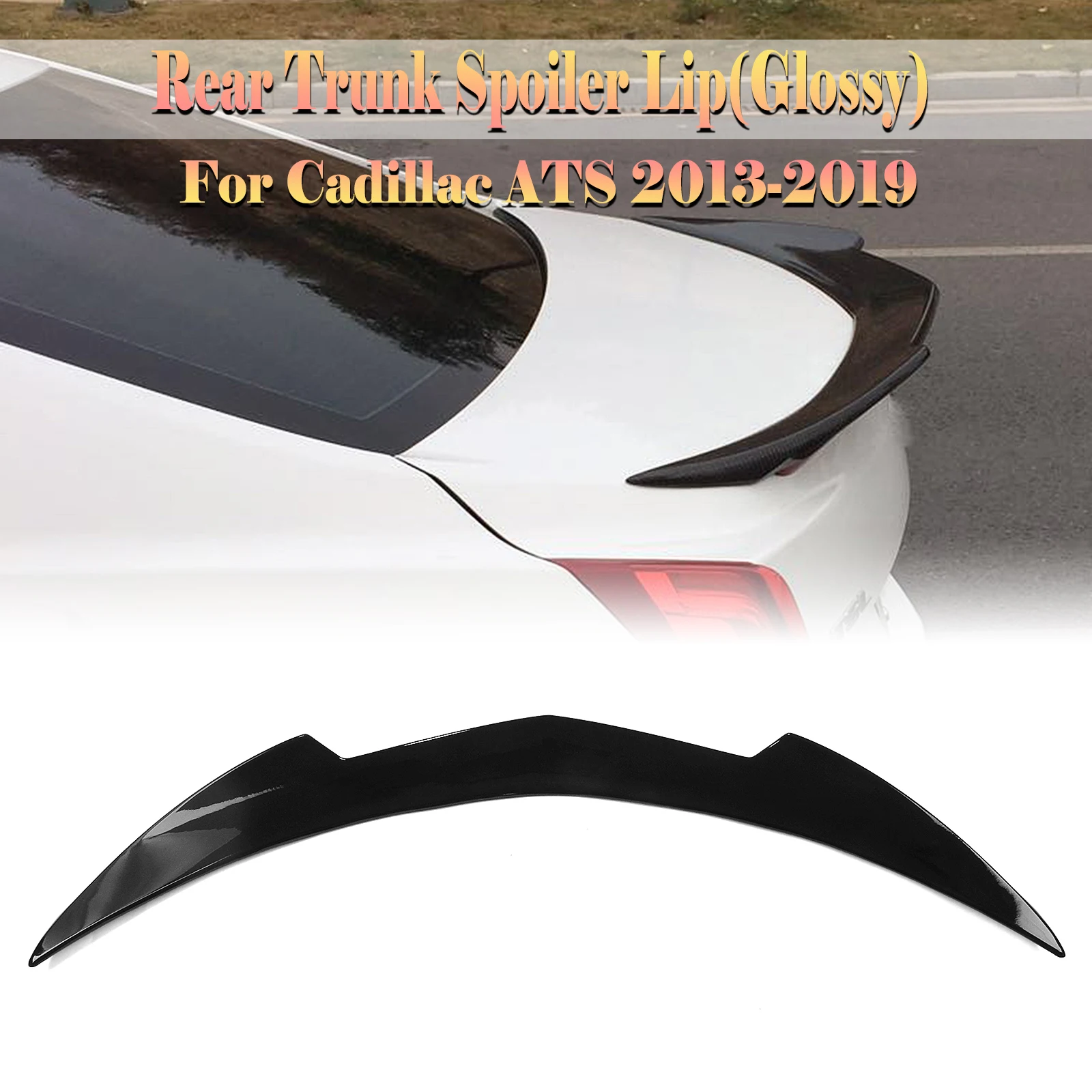 

Rear Trunk Lid Spoiler Wing For Cadillac ATS Sedan 2013 2014 2015 2016 2017 2018 2019 Carbon Fiber Look/Gloss Black Splitter Lip