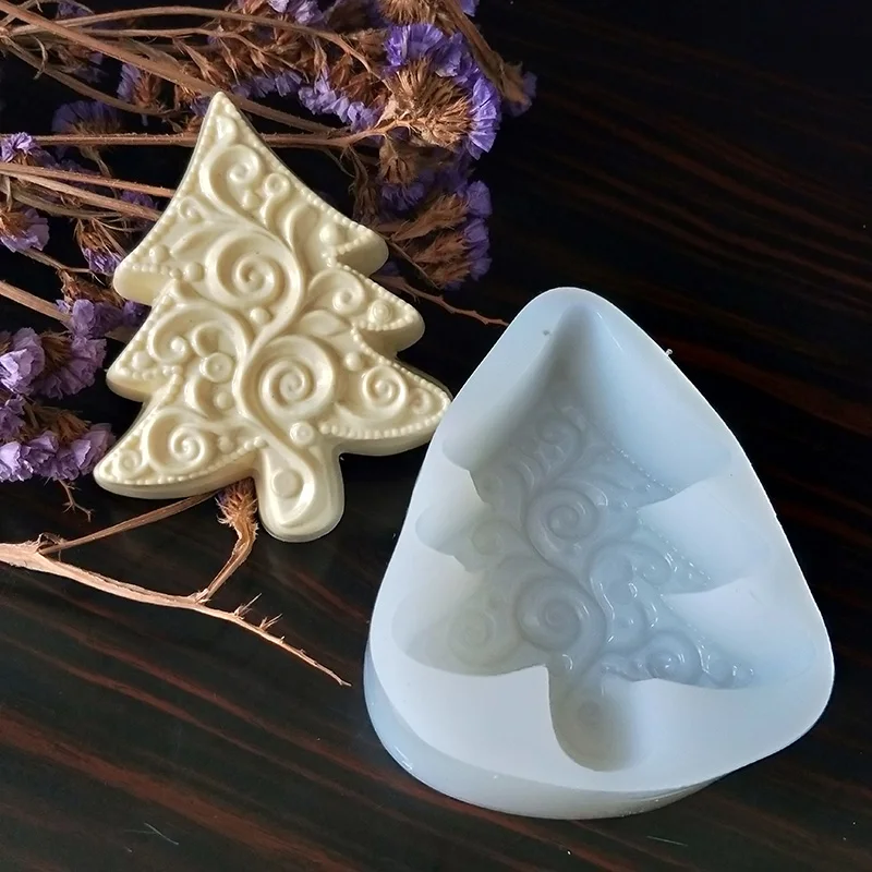 Christmas Tree Shape Soap Mold, Silicone Mold for Cake Decorations, DIY Handmade Chocolate Molds, Baking Cake Tools