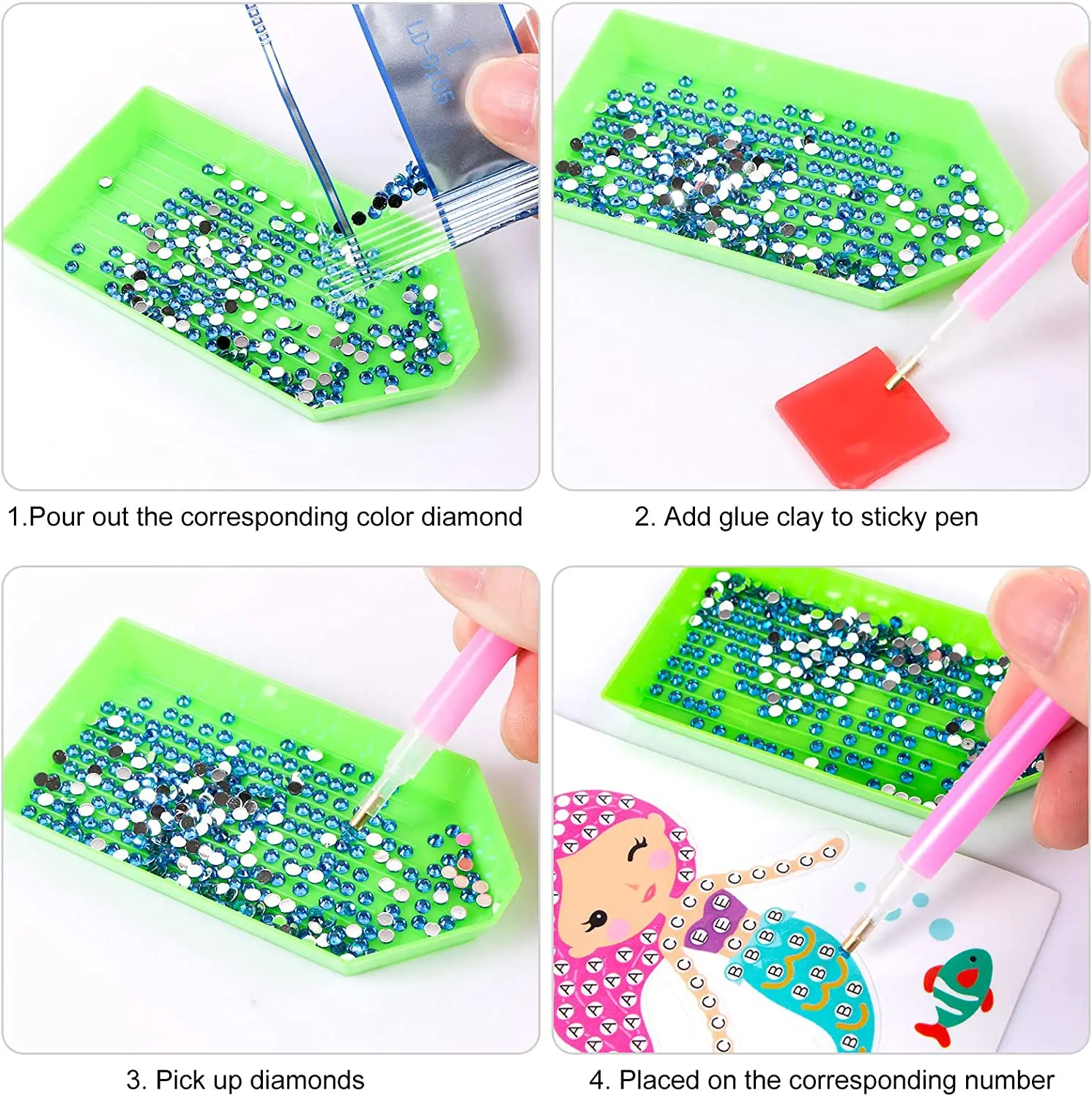 DIY Diamond Painting Tool Set Big Gem 5D Diamond Mosaic Sticker Draw by Number Painting Toys Educational Toys for Kids