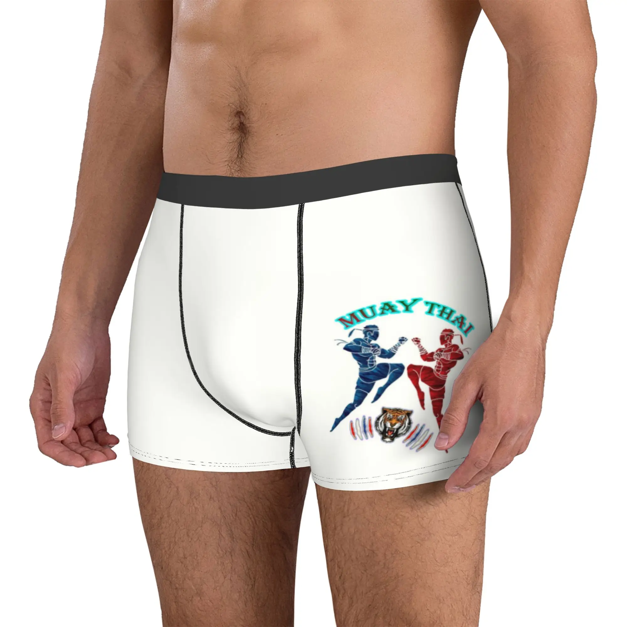Customized Novelty Muay Thai Tiger Boxers Shorts Panties Men's Underpants Breathable Thailand Boxing Fighter Briefs Underwear