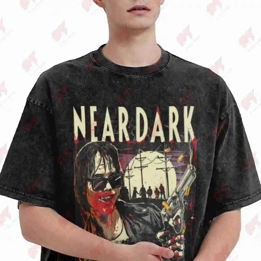 Near Dark Horror Movies Vintage Washed Tee Pure Cotton T-Shirt