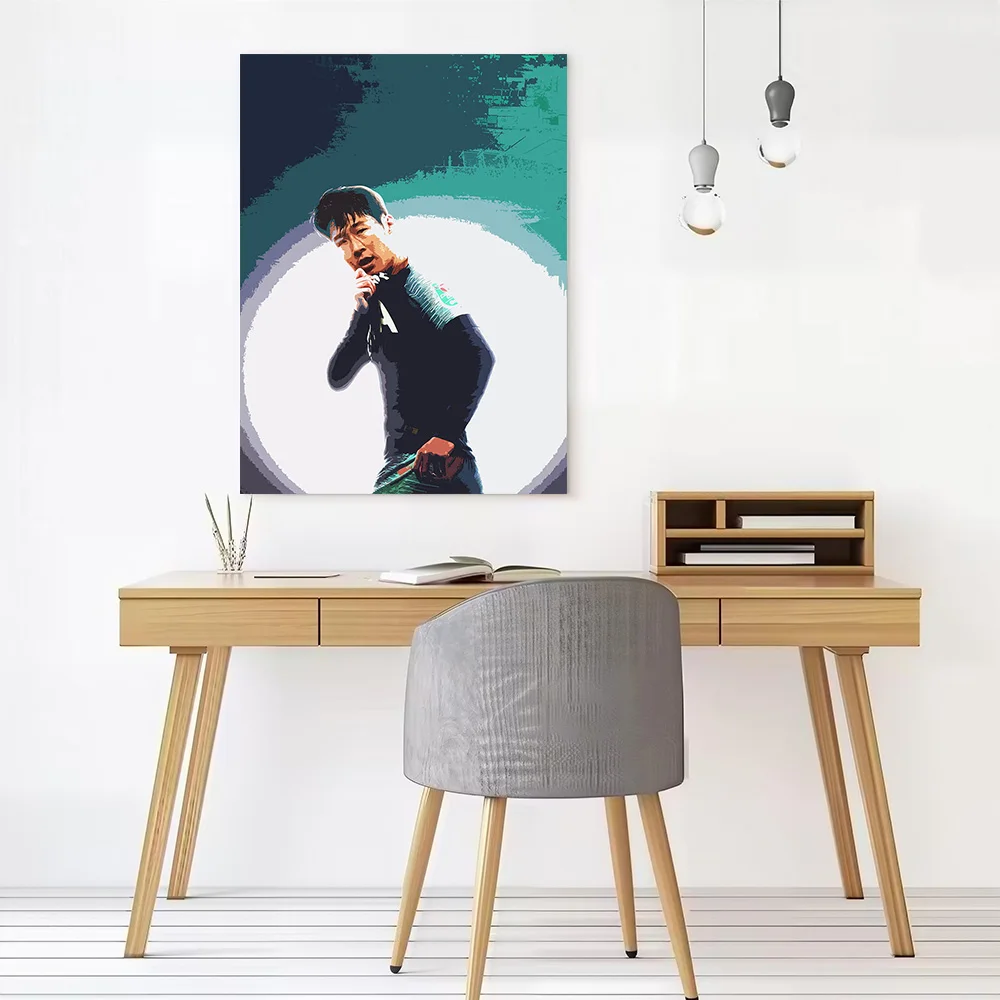 Heung Min Son Painting Canvas Poster Customizable Printed Canvas Painting Wall Art for Fans Wand Deko Decorative Picture Frames