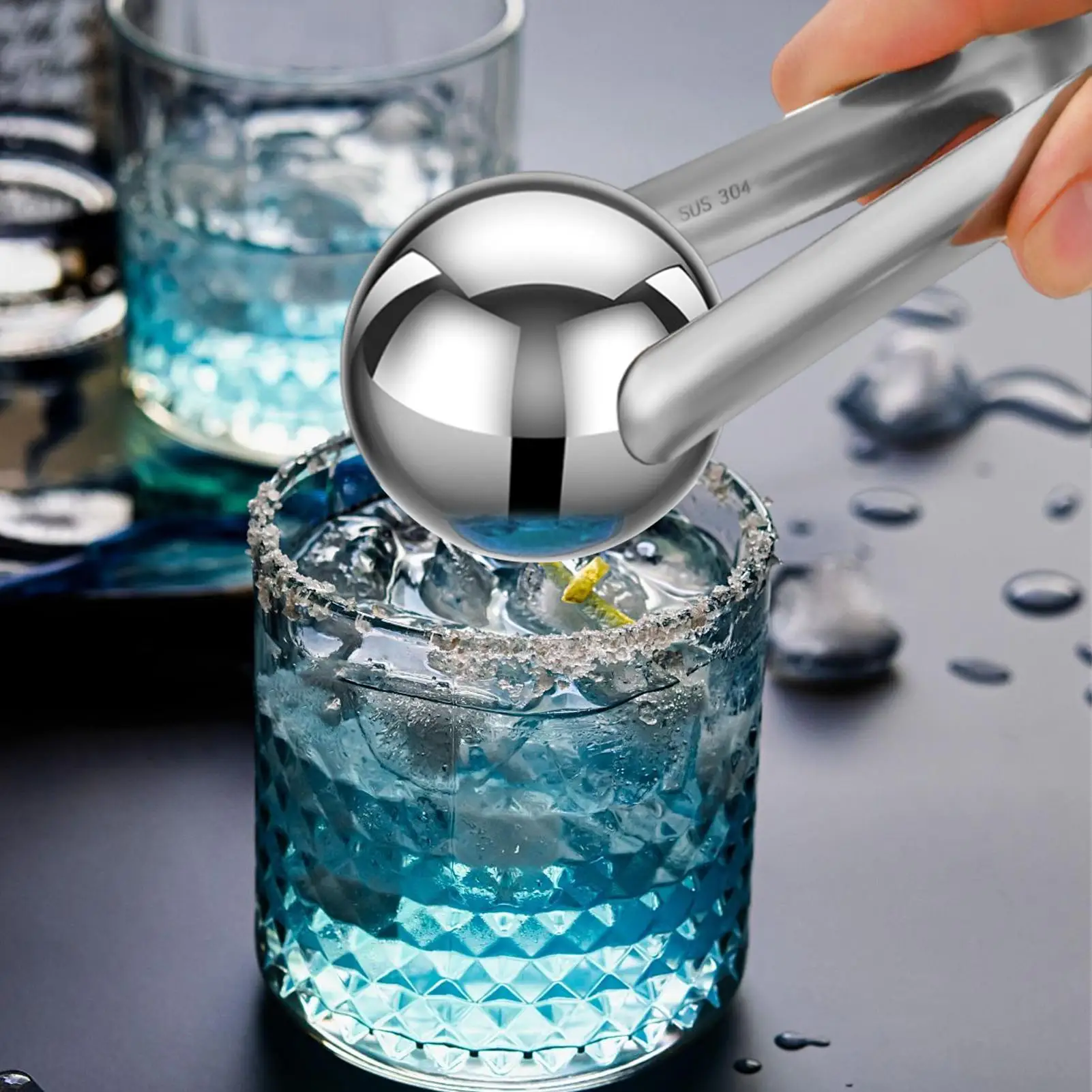 Кубики льда из нержавеющей стали, 55 мм, многоразовые круглые камни для виски, кухонная утварь, гаджеты для прохладных напитков, кофе, пива, водки, шоколада Кубики льда из нержавеющей стали, 55 мм, многоразовые круглые камни для виски, кухонная утварь, гаджеты для прохладных напитков, кофе, пива, водки, шоколада