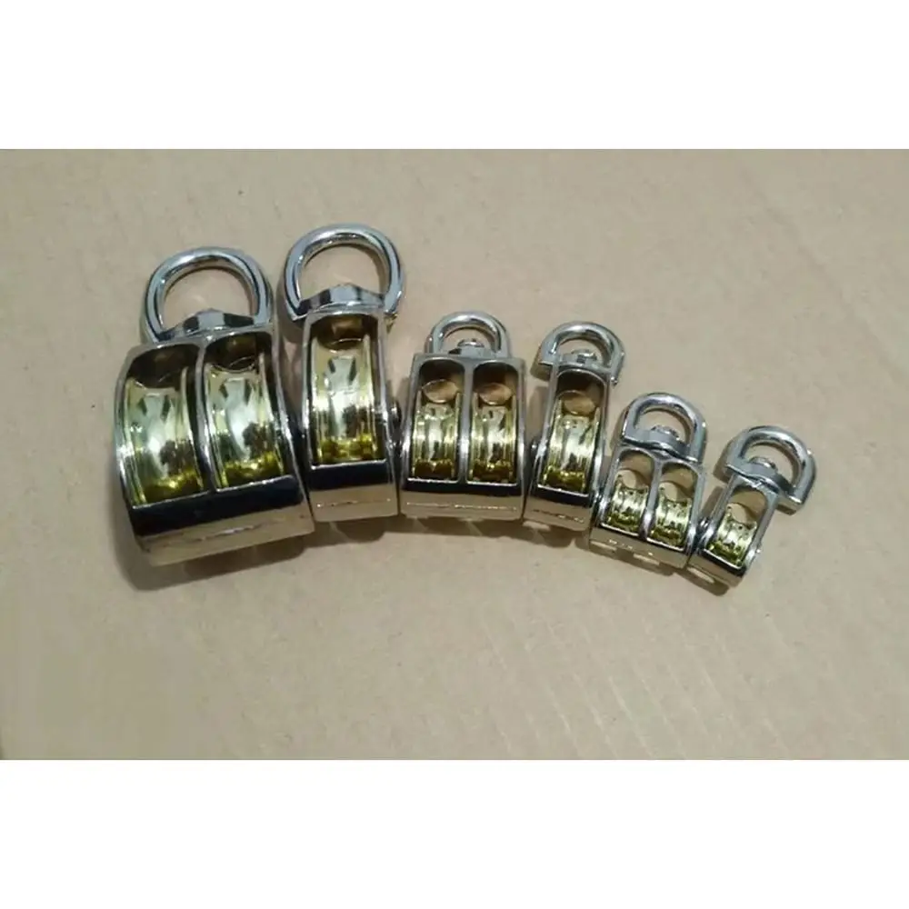 1Pcs New 43/58/86mm Moving Pulley Mini Single/Double Wheels Messenger Pulley Zinc Alloy Metal Sheave Tackle Lifting