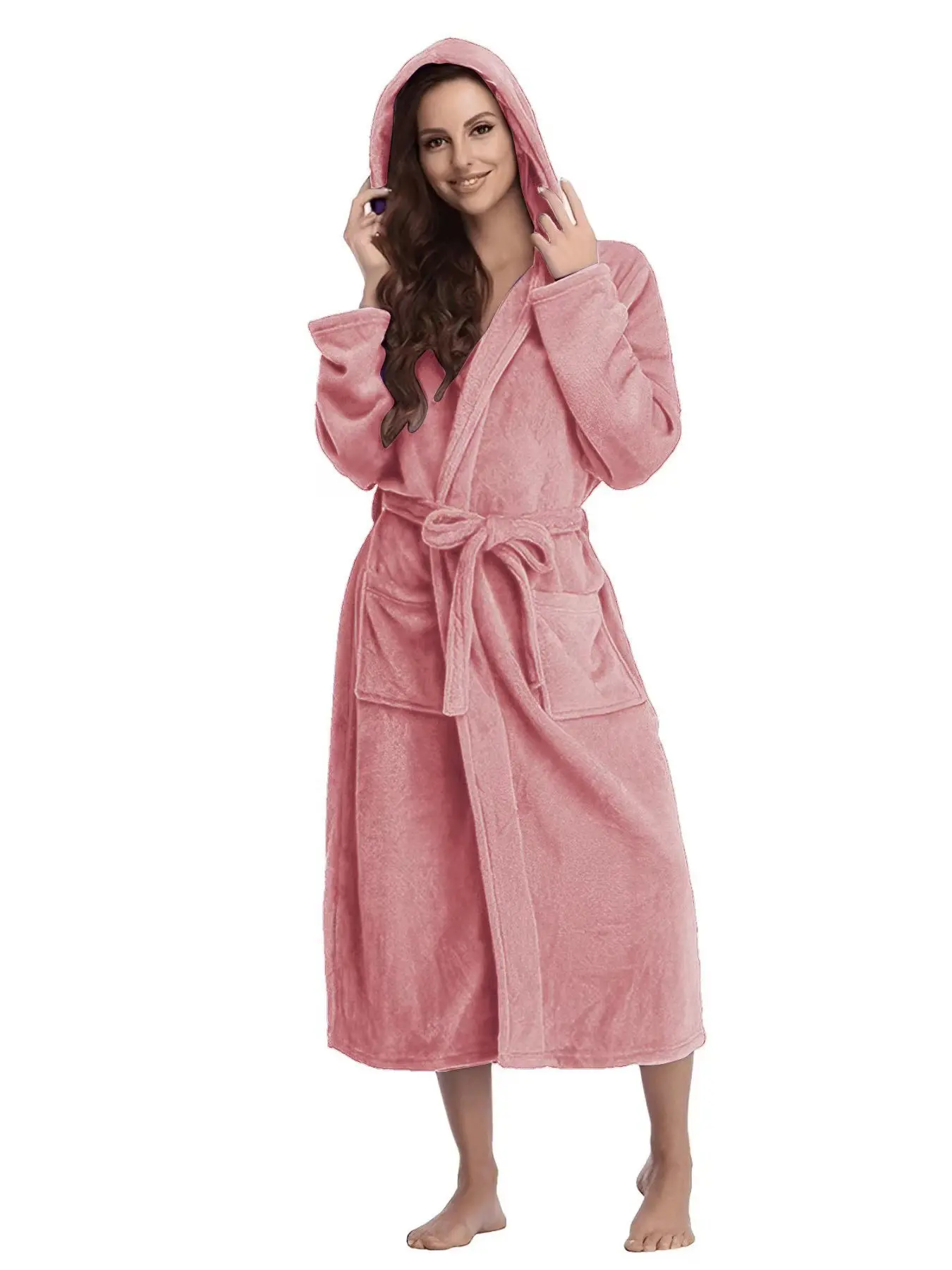 Female Autumn and Winter Warm Long Coral Velvet Thick Couple Bath Bathrobes Men Women Pajamas Shower Robe Bath Towels For Adults