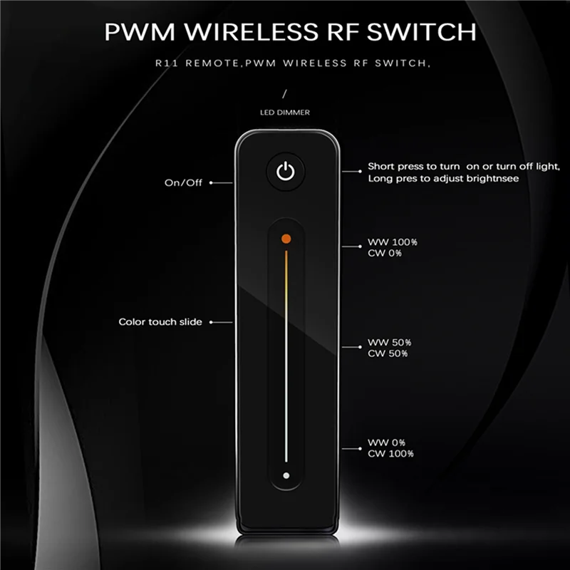 Led Dimmer 12V 5V 24V 36V 8a Pwm Draadloze Rf-Schakelaar Met 2.4G Helderheidsaanpassing Contact Op Afstand Voor Led Single Color Strip